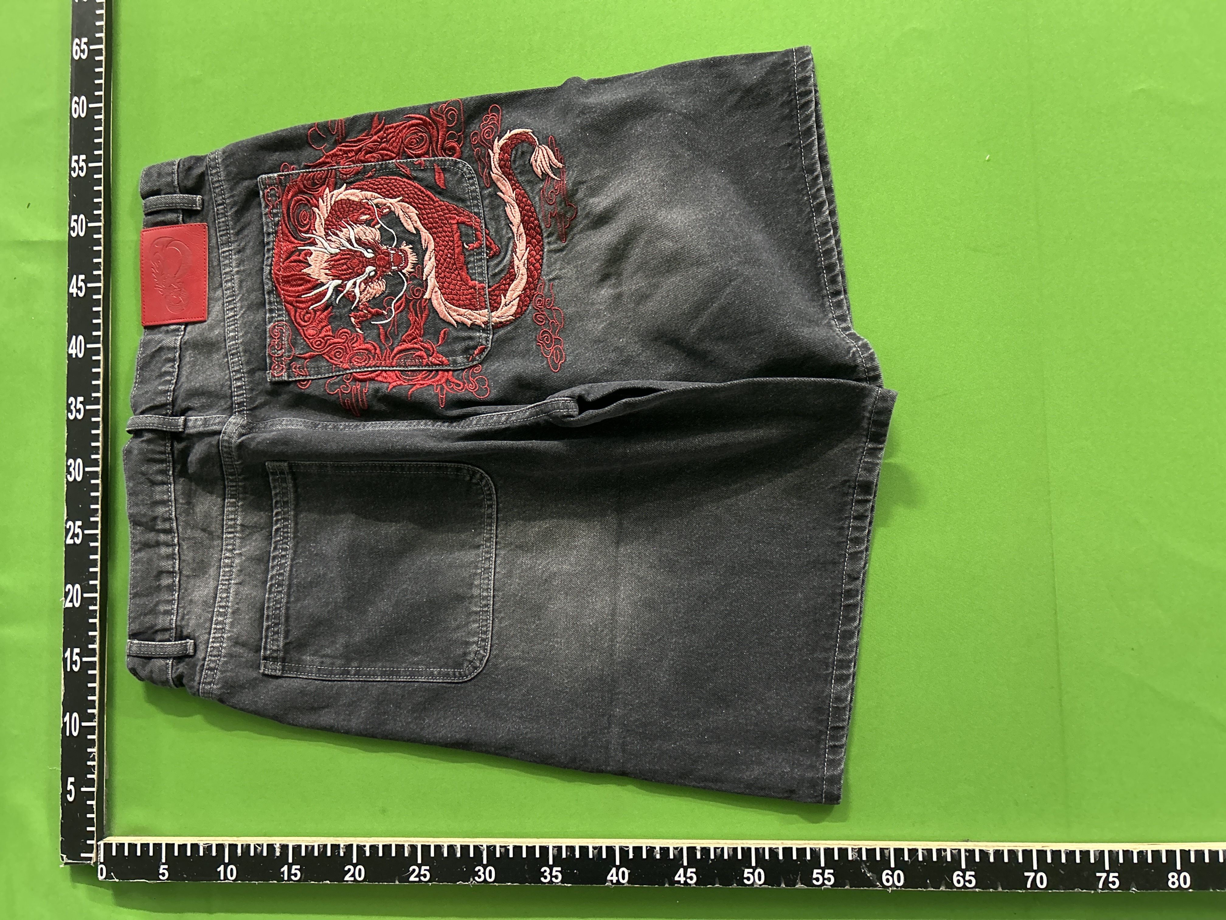 QC Photo - Mobius Dragon Denim Shorts Blue