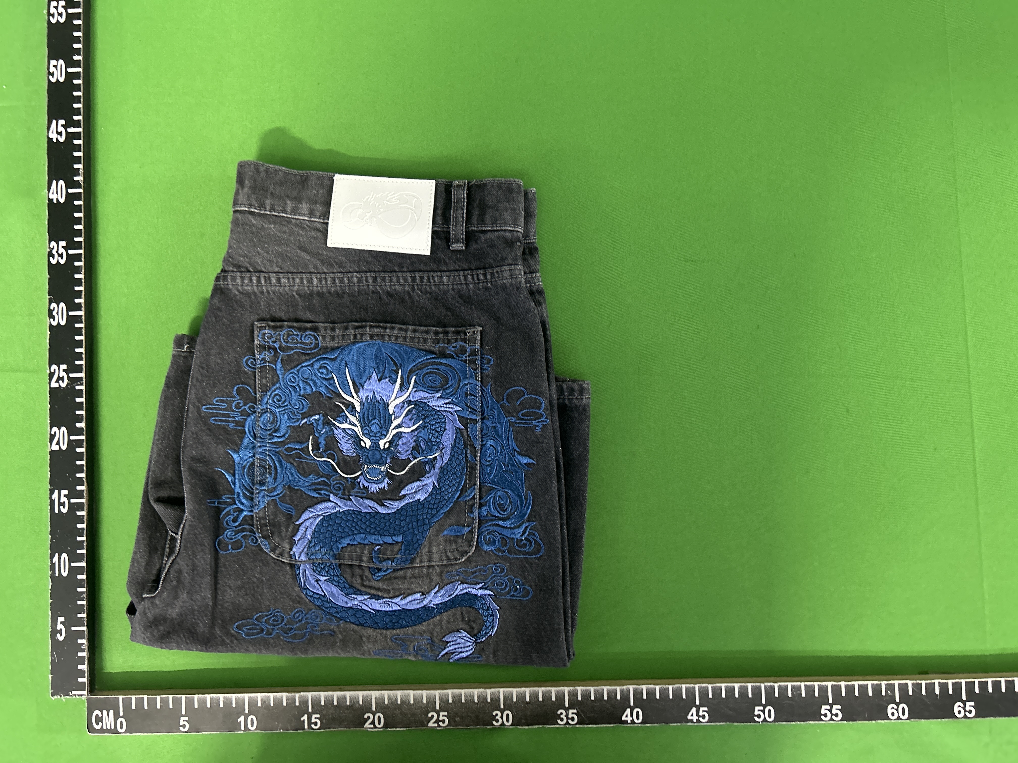 QC Photo - Mobius Dragon Denim Shorts Blue