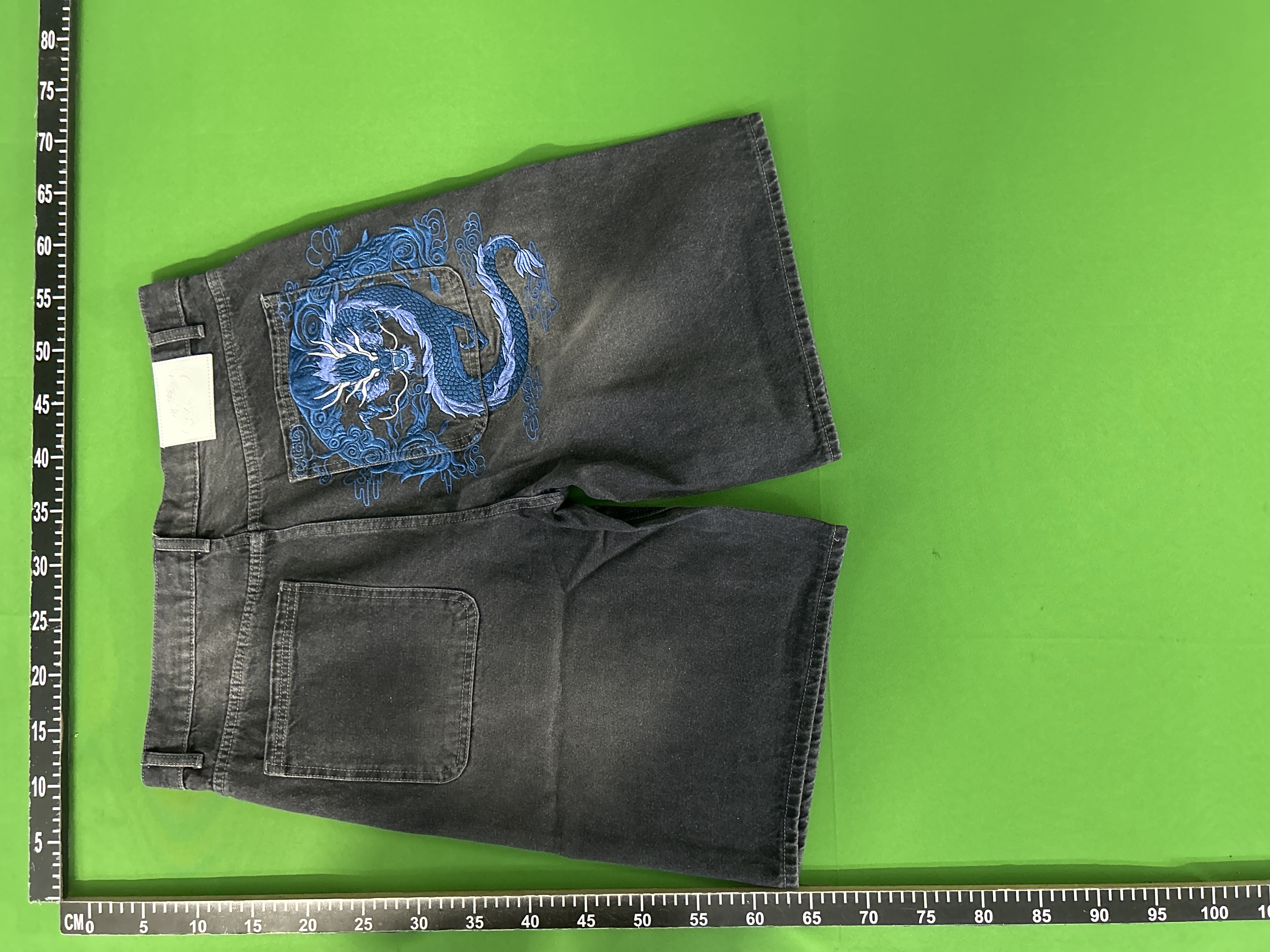 QC Photo - Mobius Dragon Denim Shorts Blue