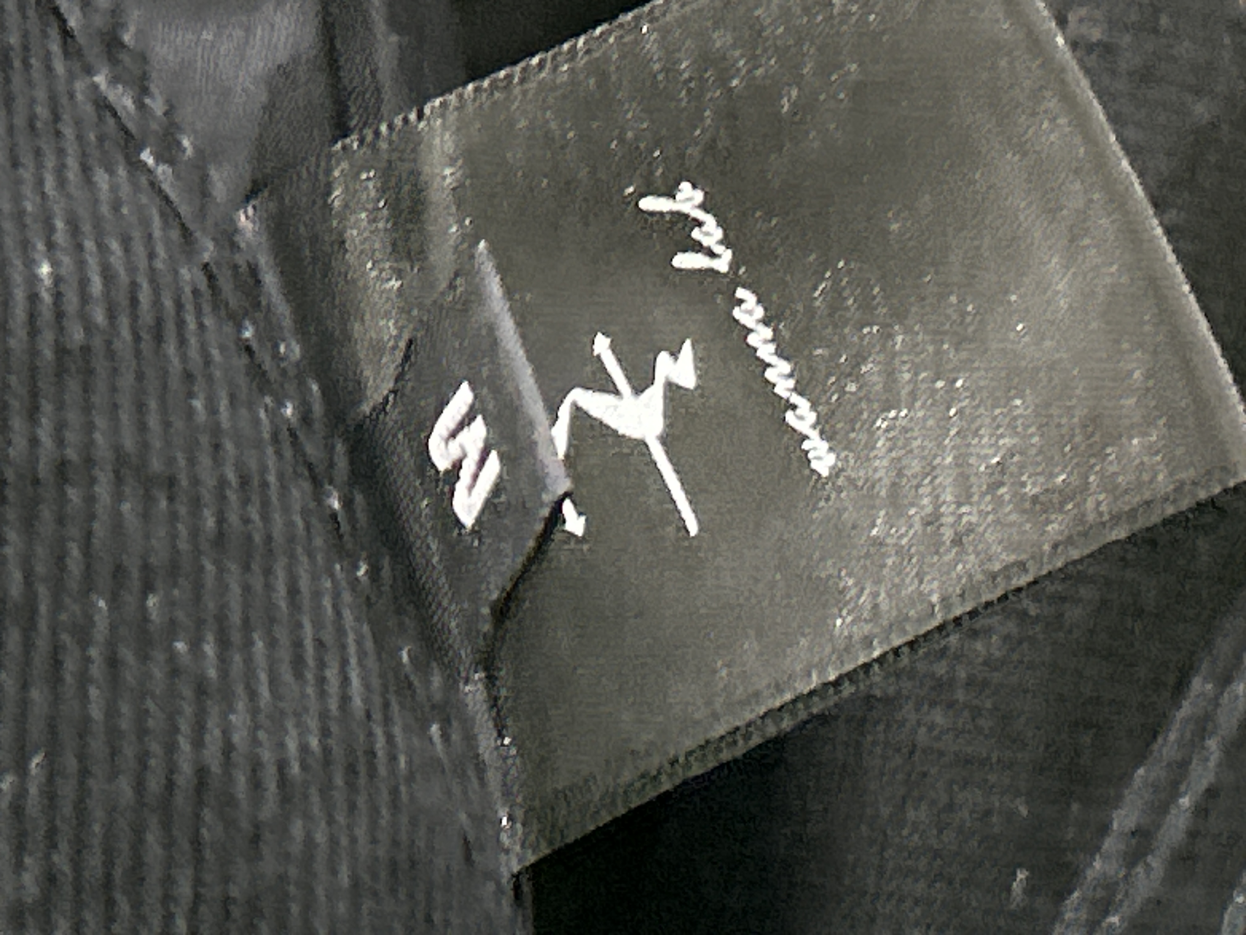 QC Photo - WANNA LAB Waxed Flared Jeans