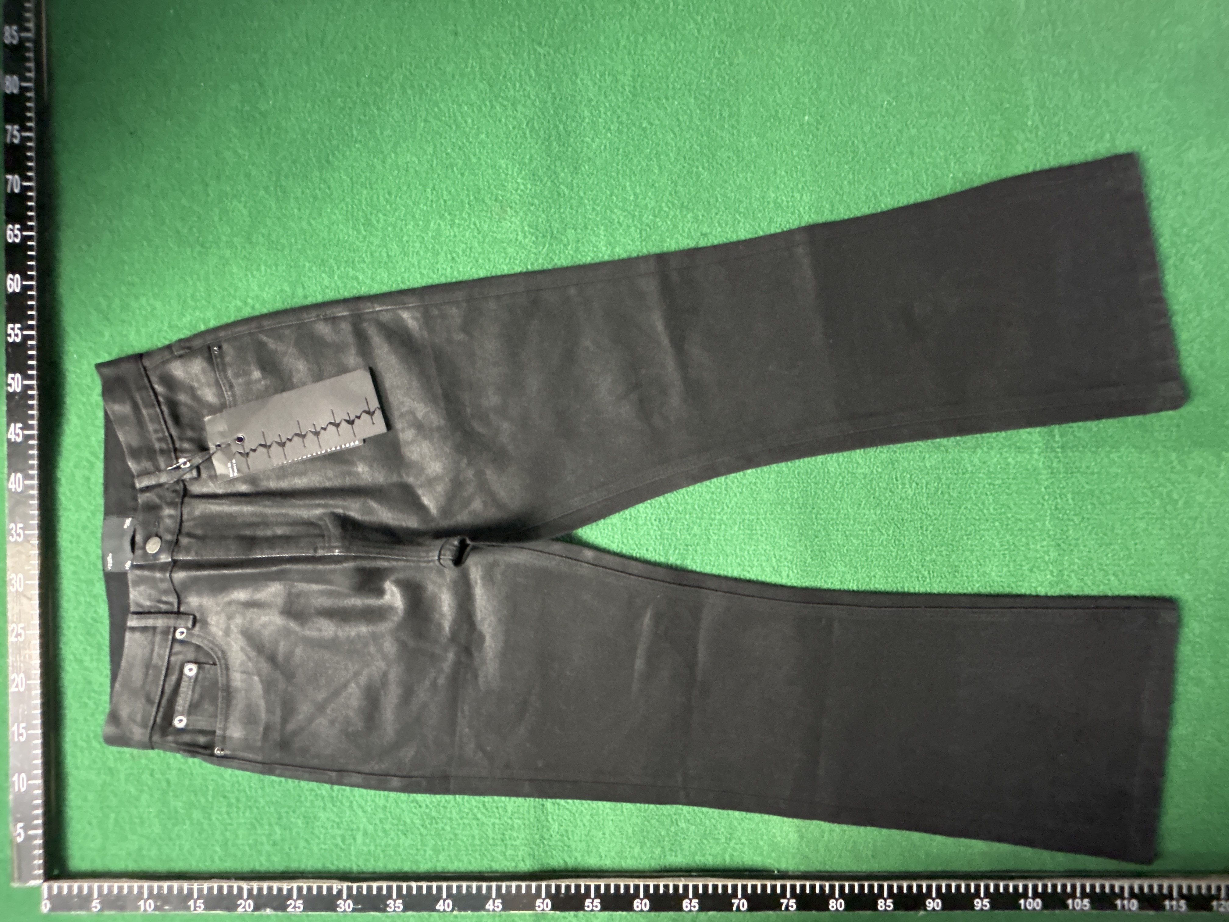 QC Photo - WANNA LAB Waxed Flared Jeans