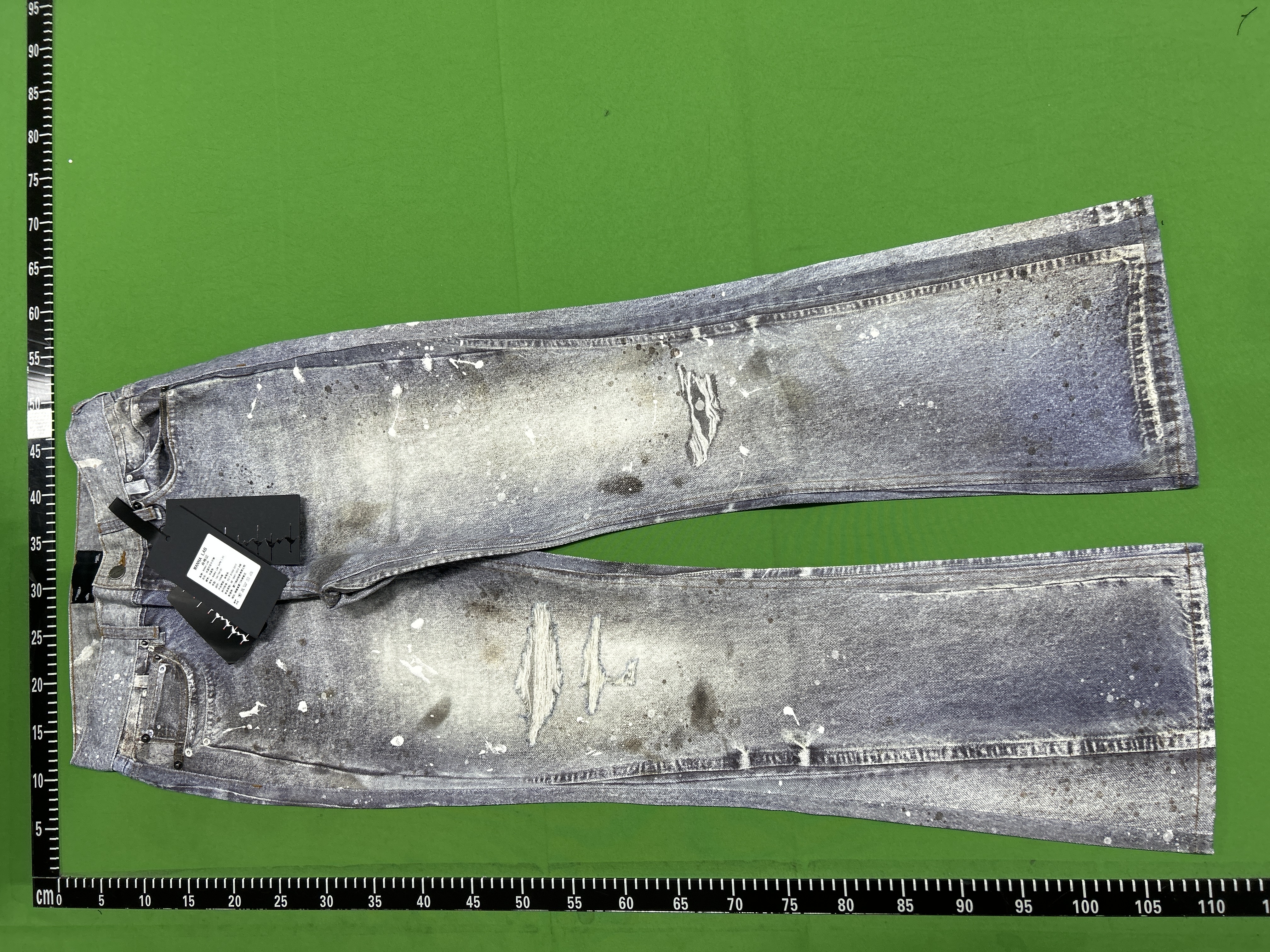QC Photo - WANNA LAB Ice Blue Distressed Flared Jeans