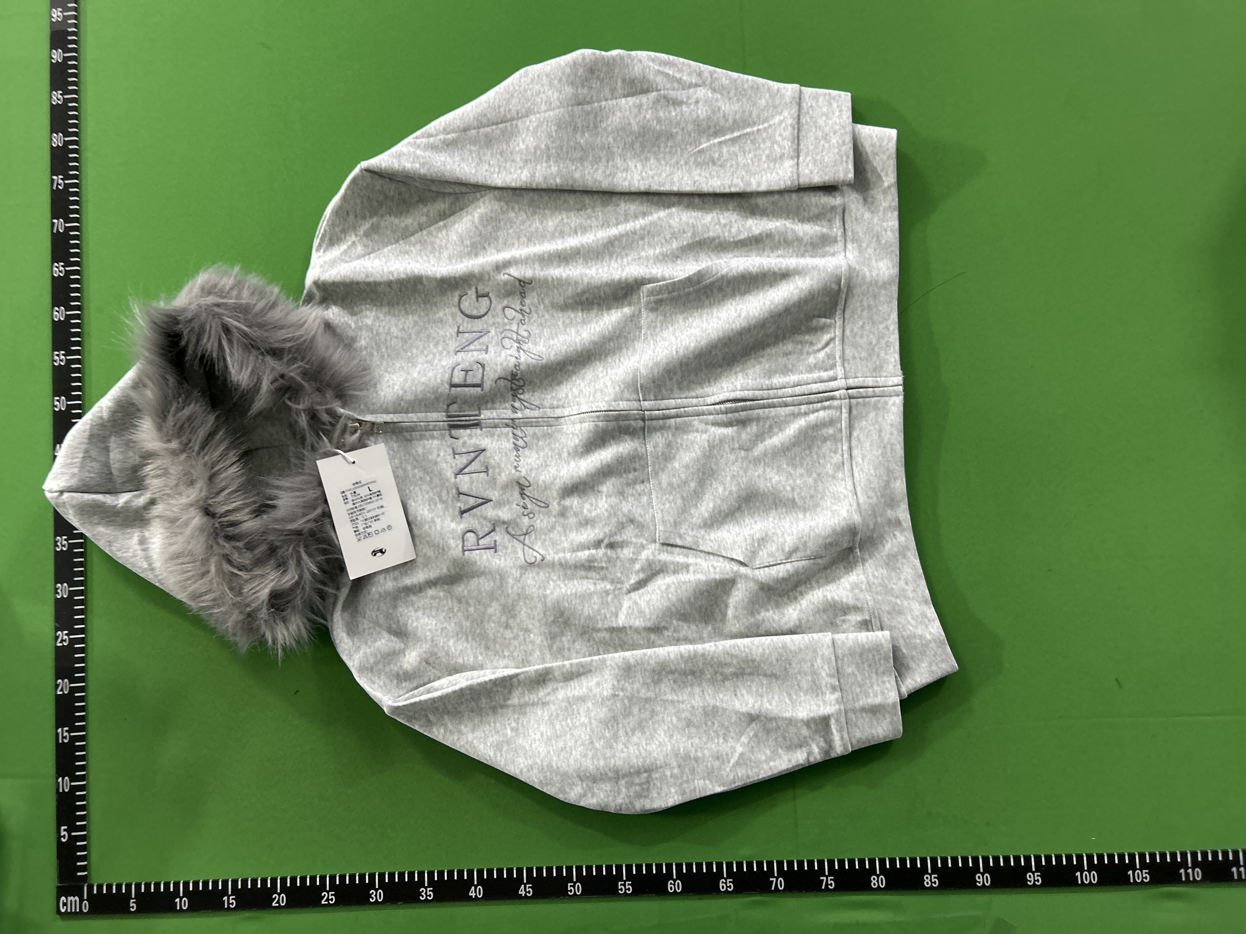 QC Photo - RVNTENG Faux Fur Zip-Up Hoodie Black