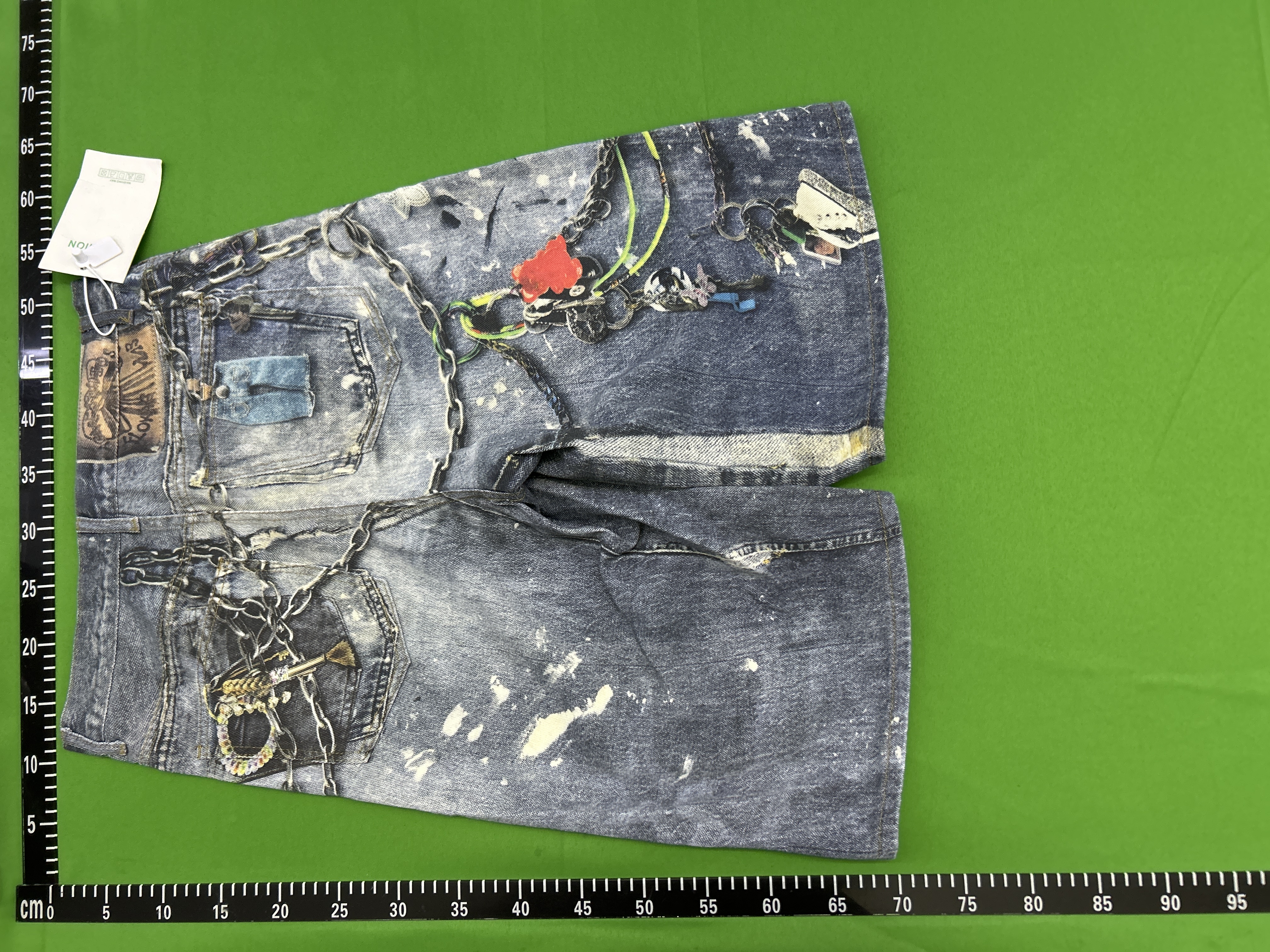 QC Photo - Acne Studios Keychain Print Denim Shorts