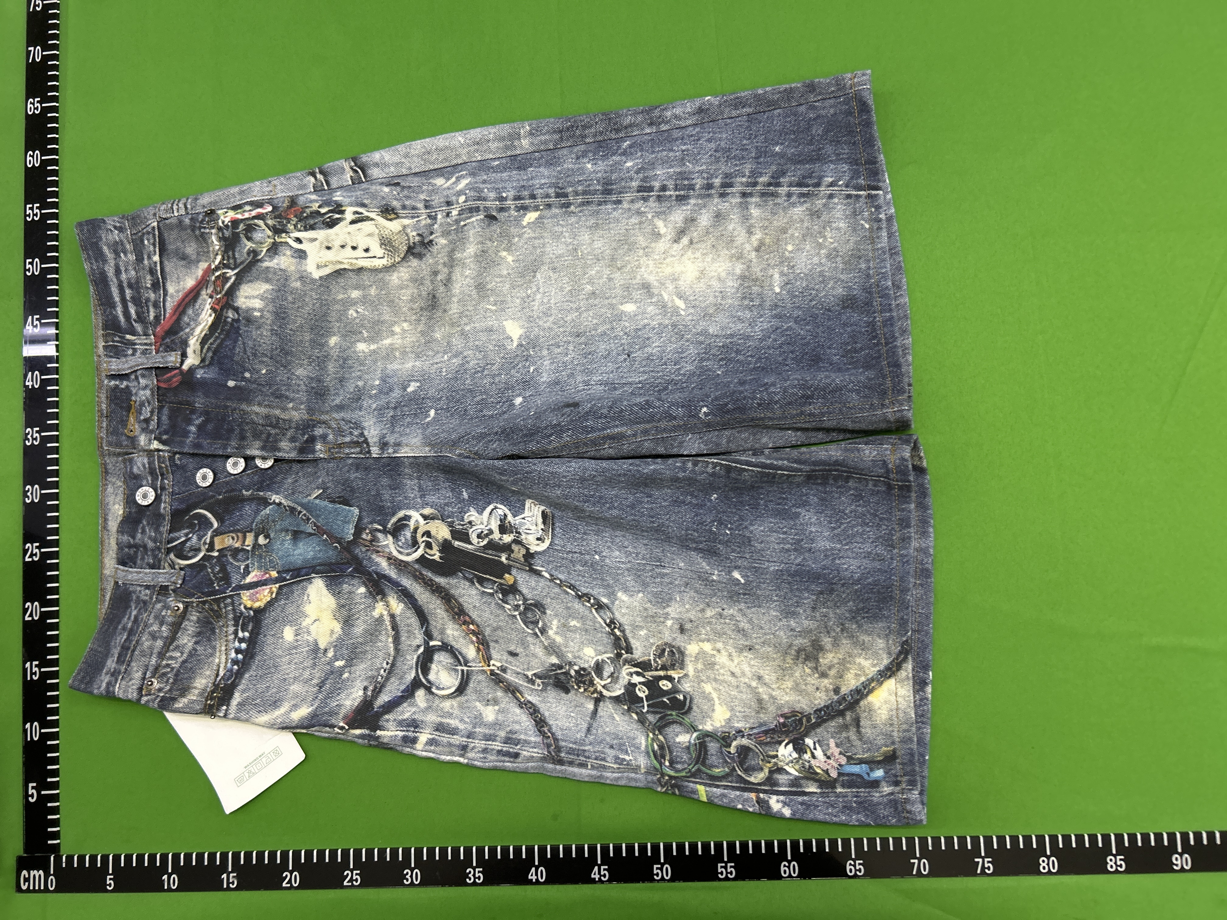 QC Photo - Acne Studios Keychain Print Denim Shorts
