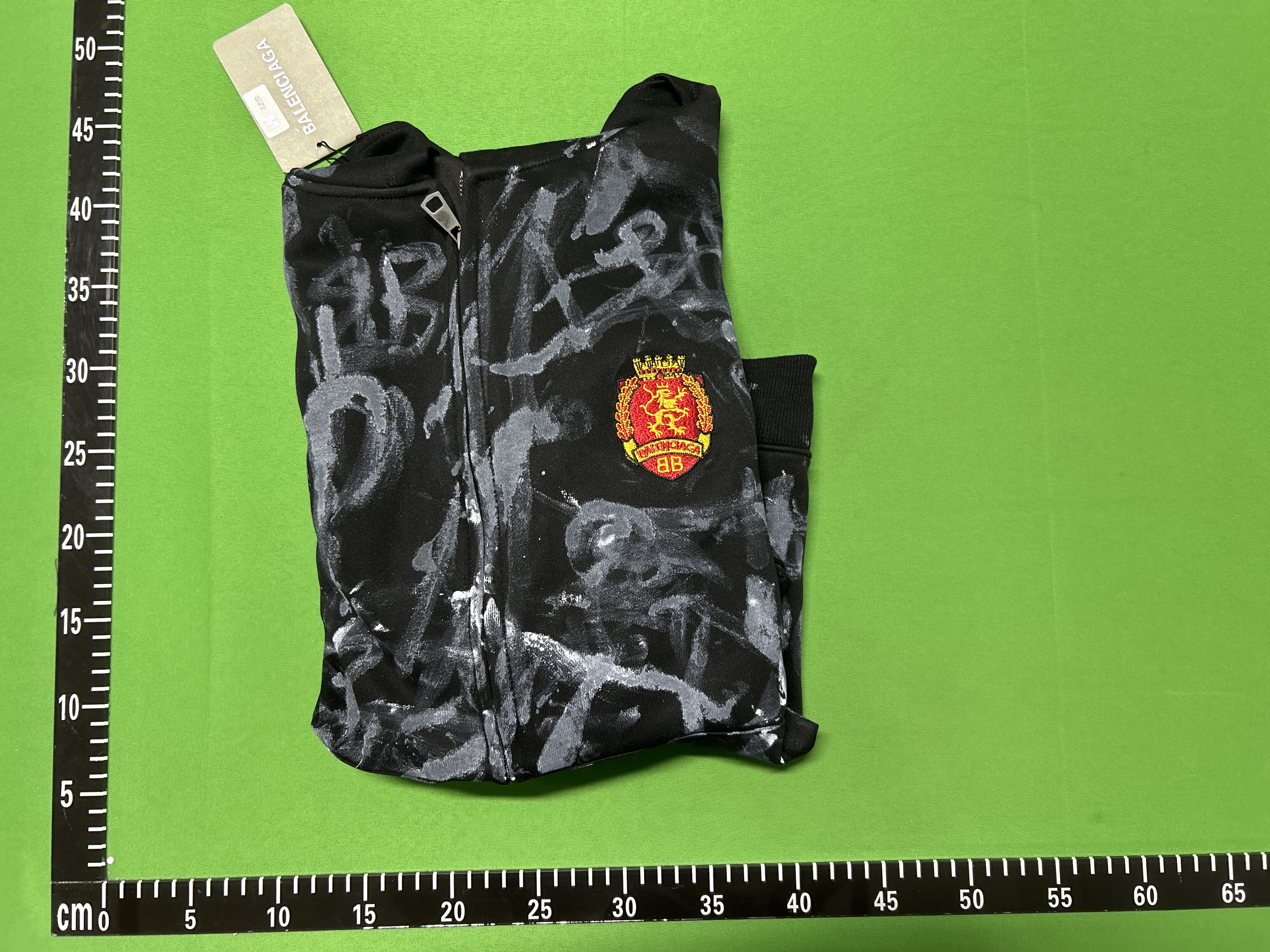 QC Photo - Black zipper graffiti hoodie jacket b 5320