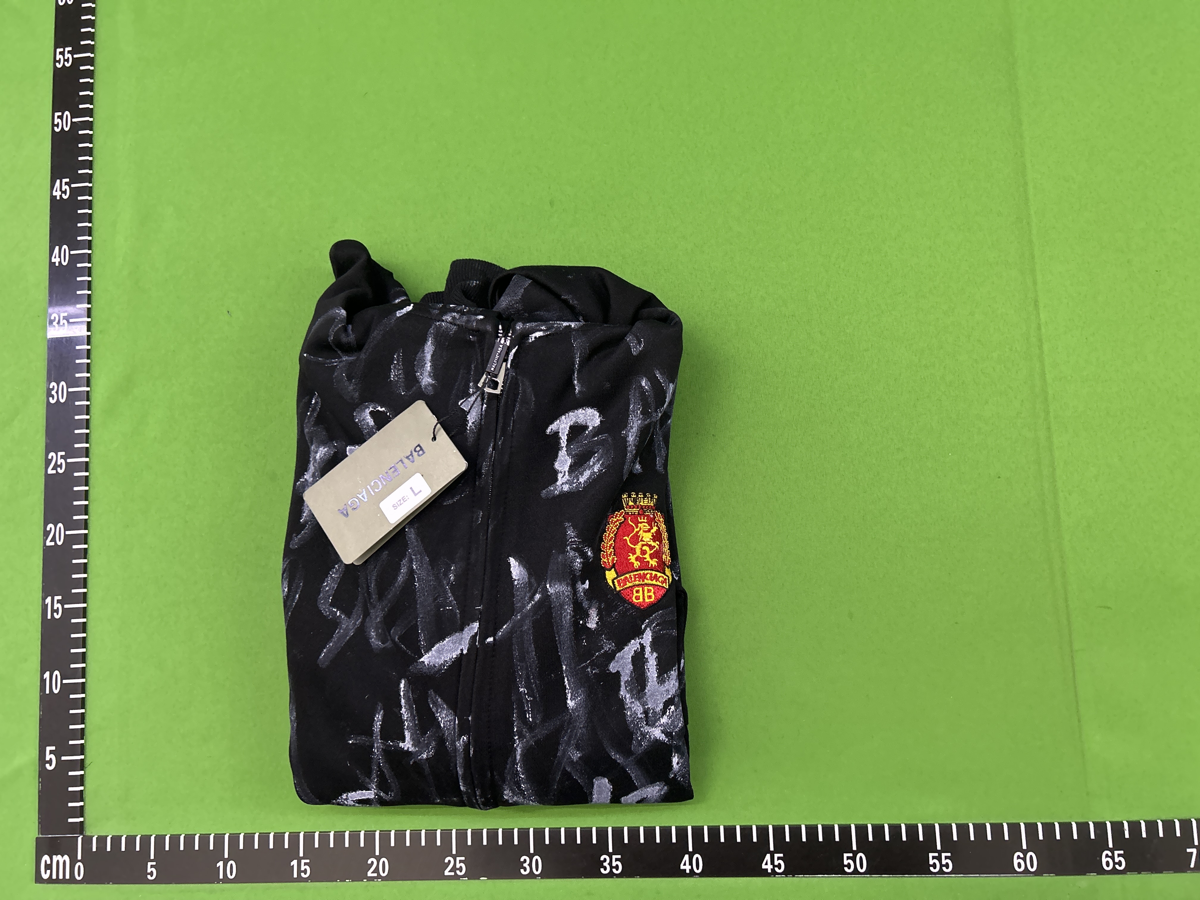 QC Photo - Black zipper graffiti hoodie jacket b 5320
