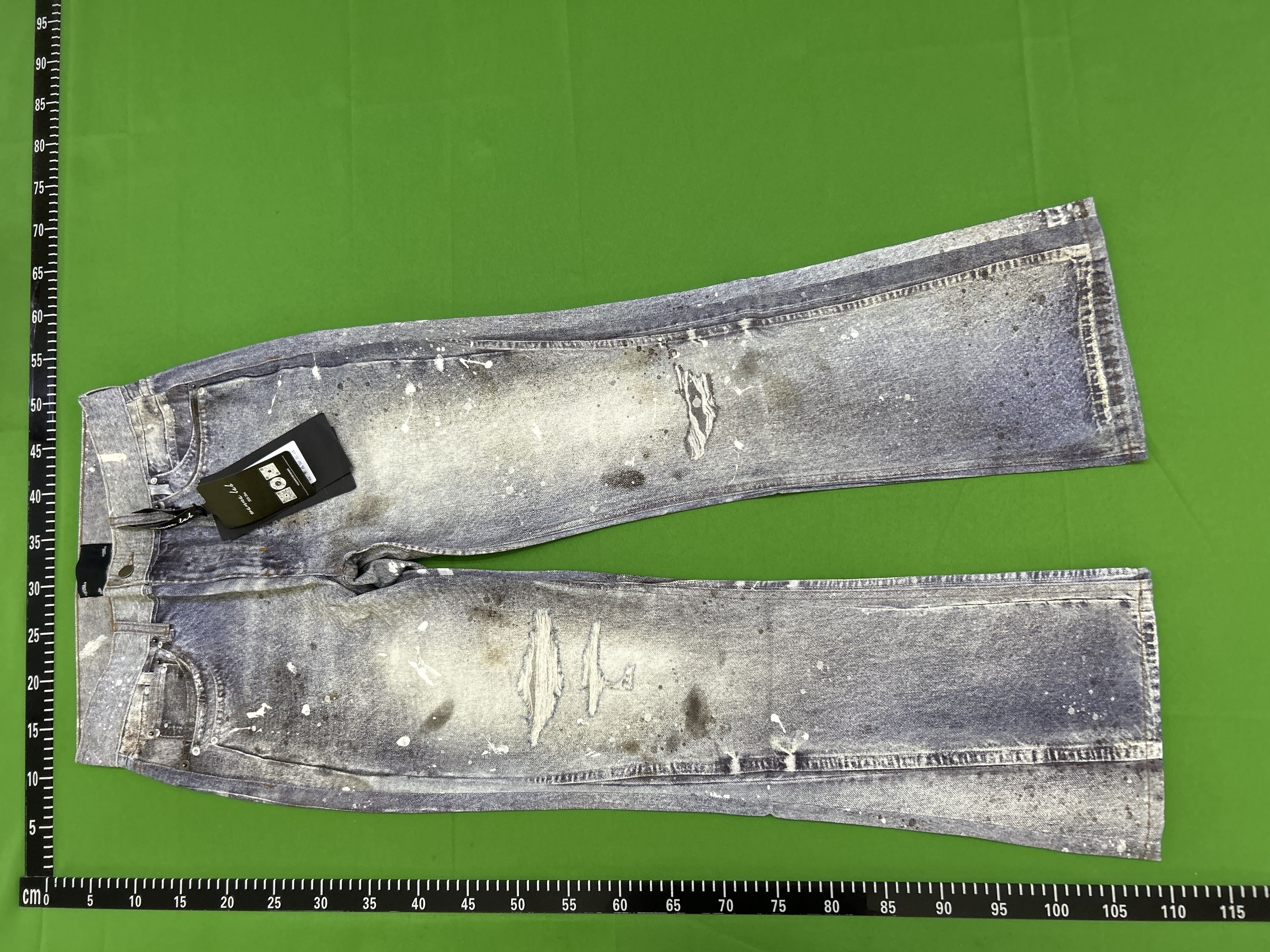 QC Photo - WANNA LAB Ice Blue Distressed Flared Jeans