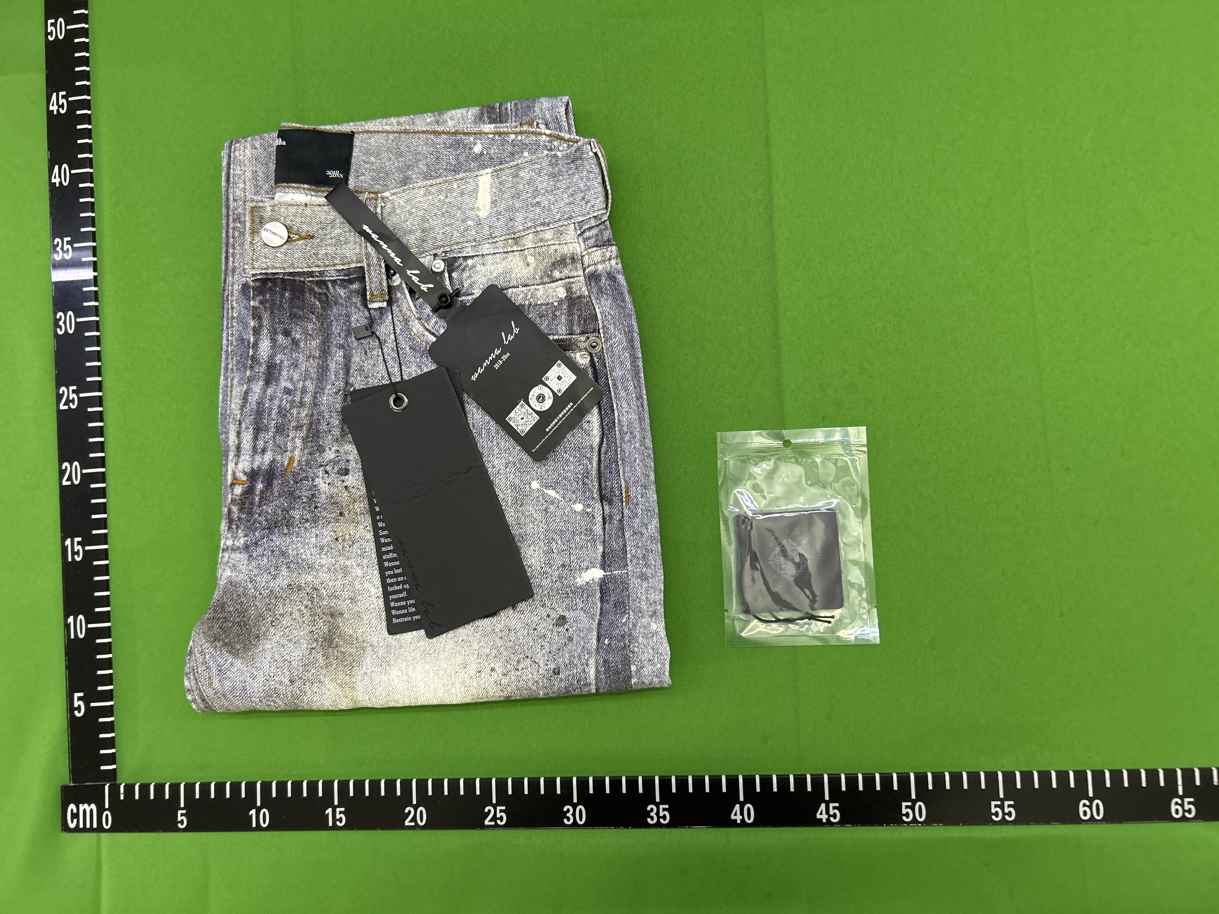 QC Photo - WANNA LAB Ice Blue Distressed Flared Jeans