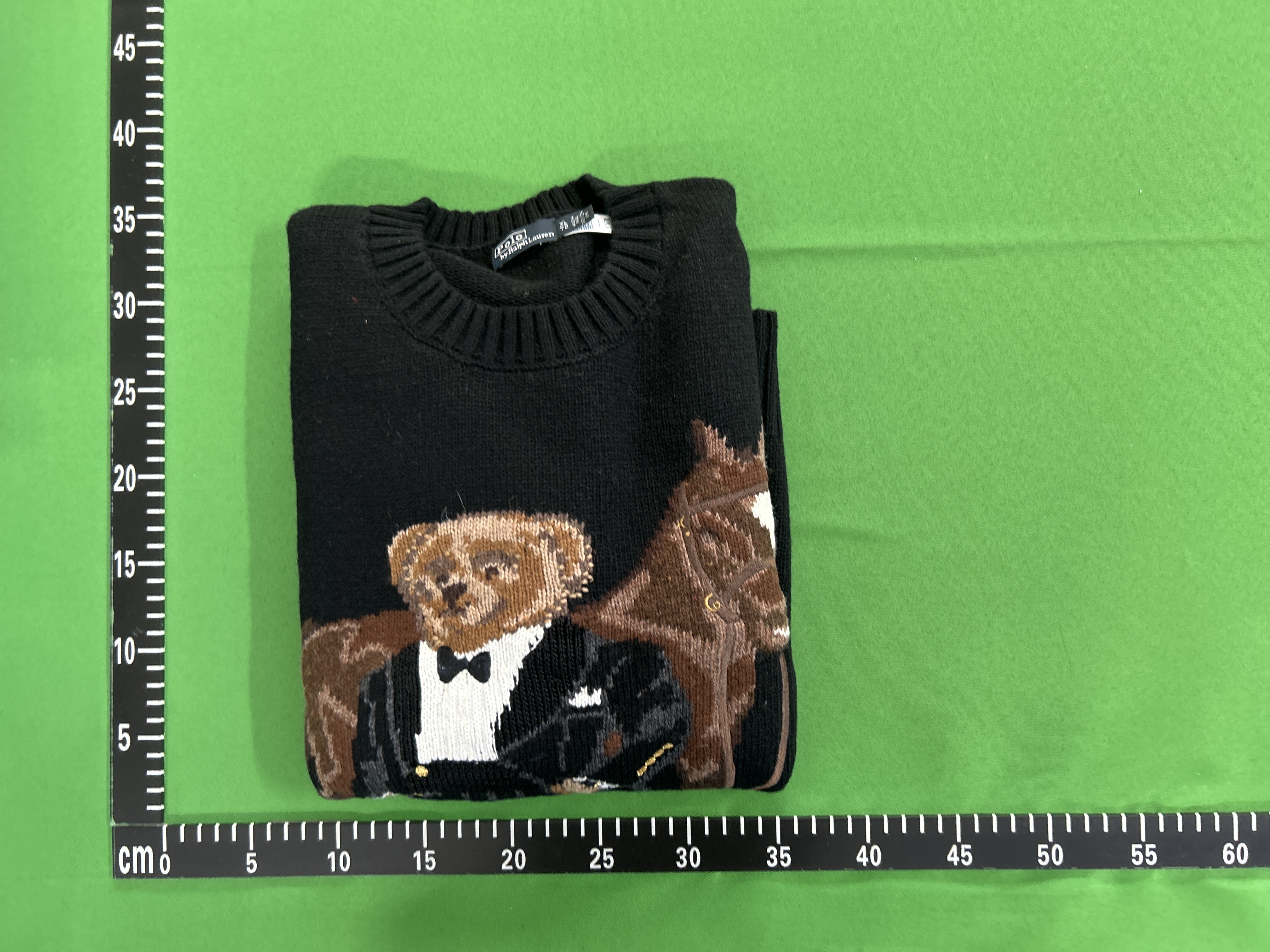 QC Photo - Polo Ralph Lauren Tuxedo Bear & Horse Wool Sweater