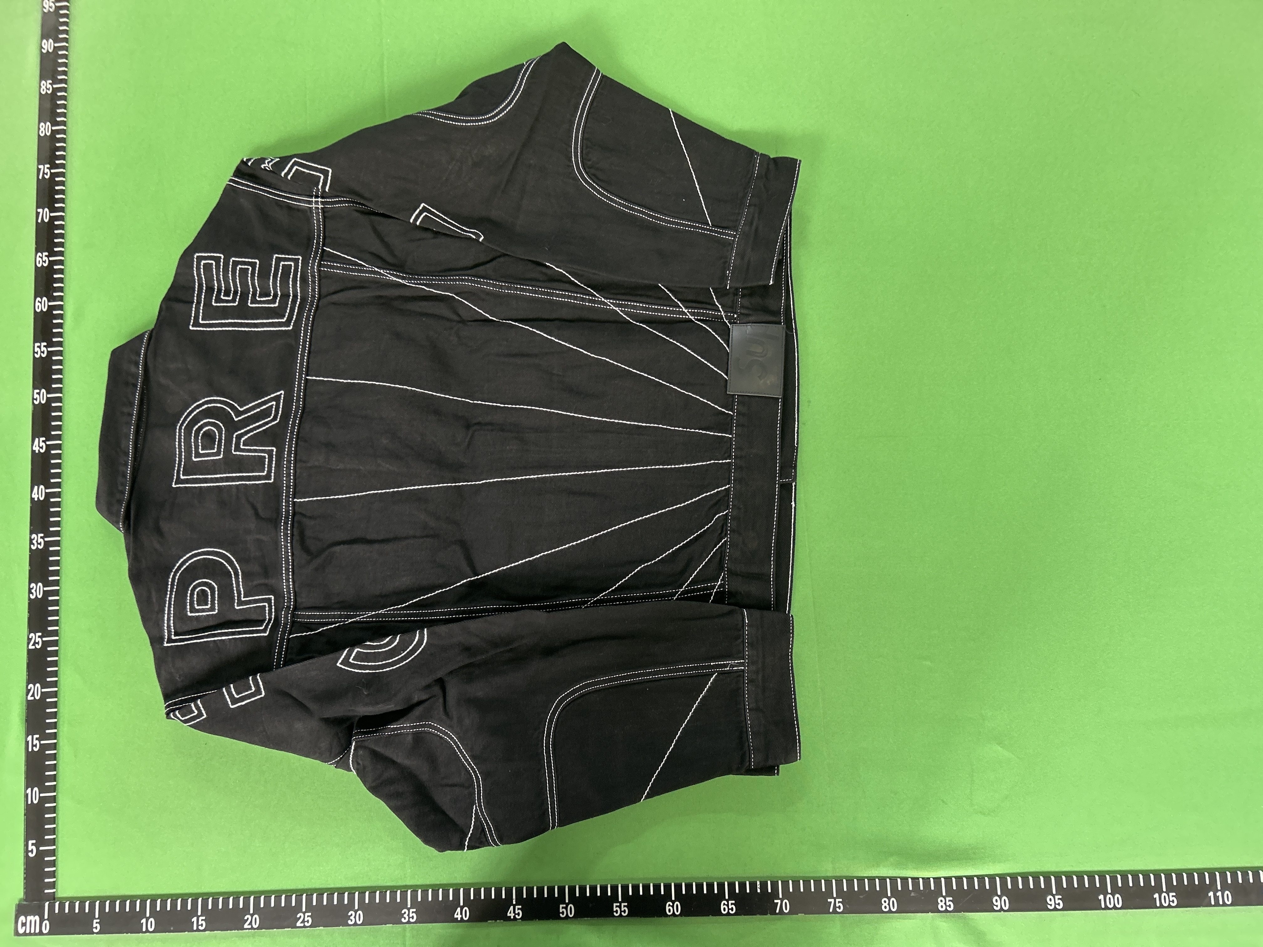 QC Photo - Supreme Radial Embroidered Denim Trucker Jacket