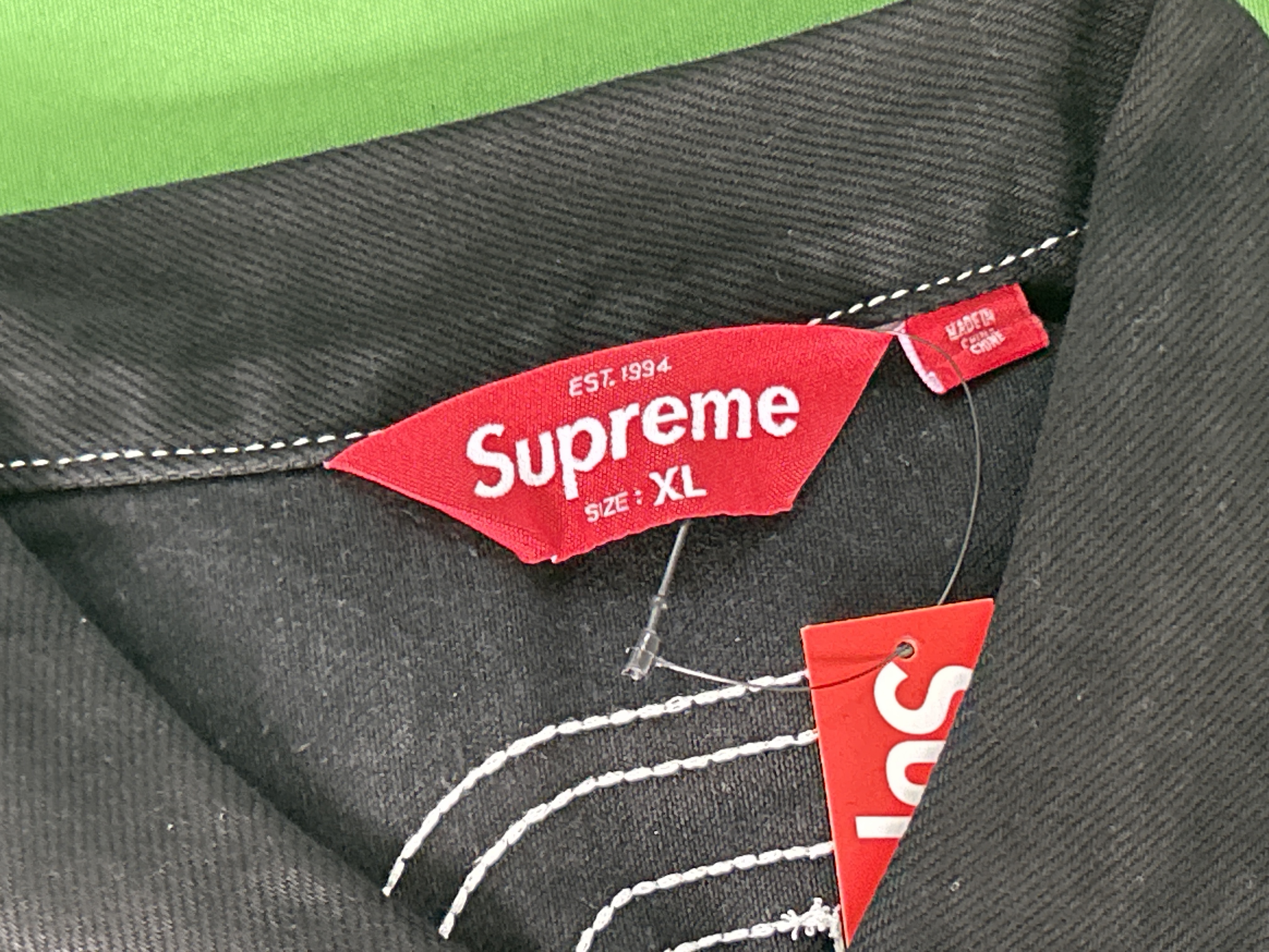 QC Photo - Supreme Radial Embroidered Denim Trucker Jacket