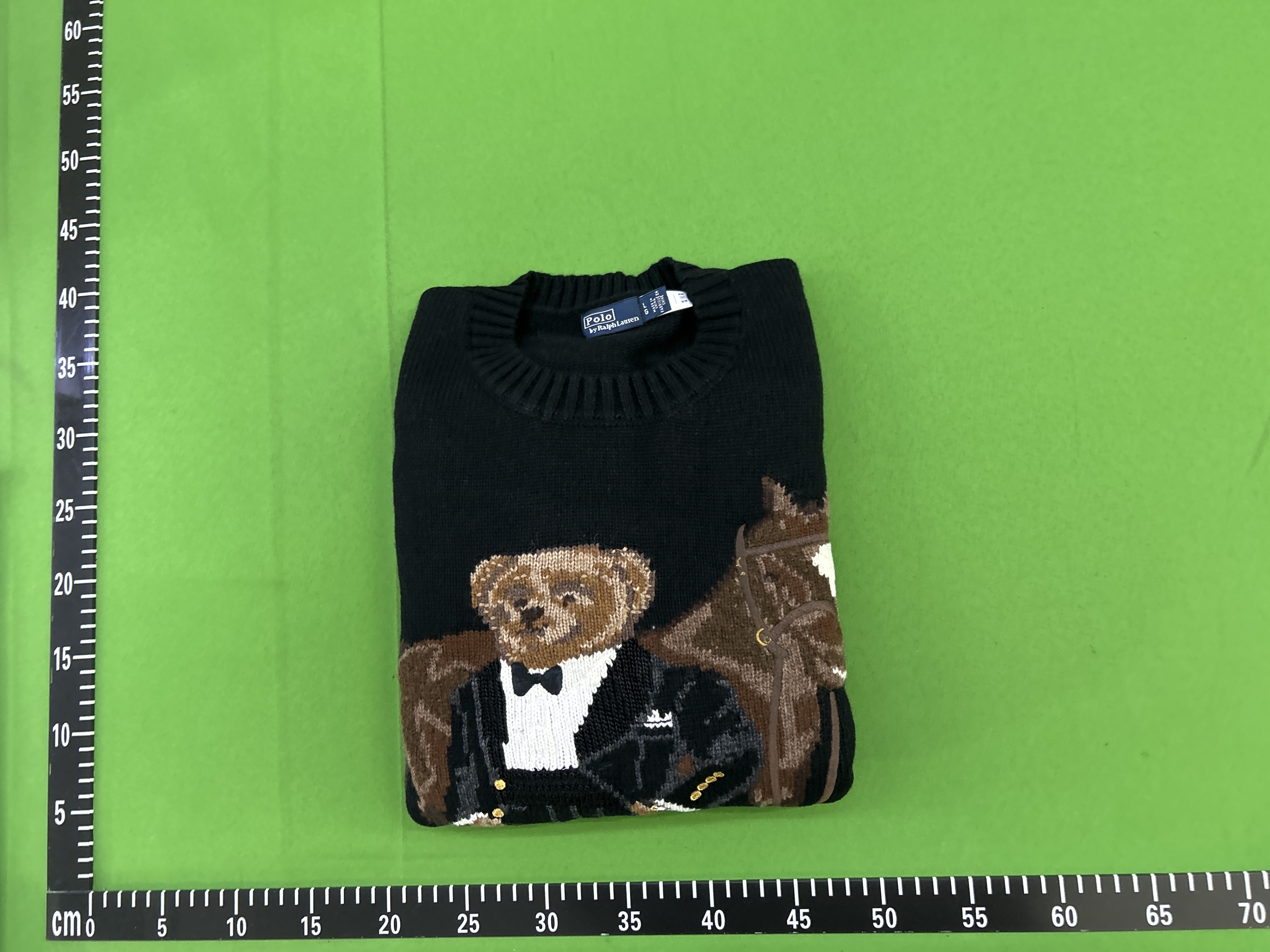 QC Photo - Polo Ralph Lauren Tuxedo Bear & Horse Wool Sweater