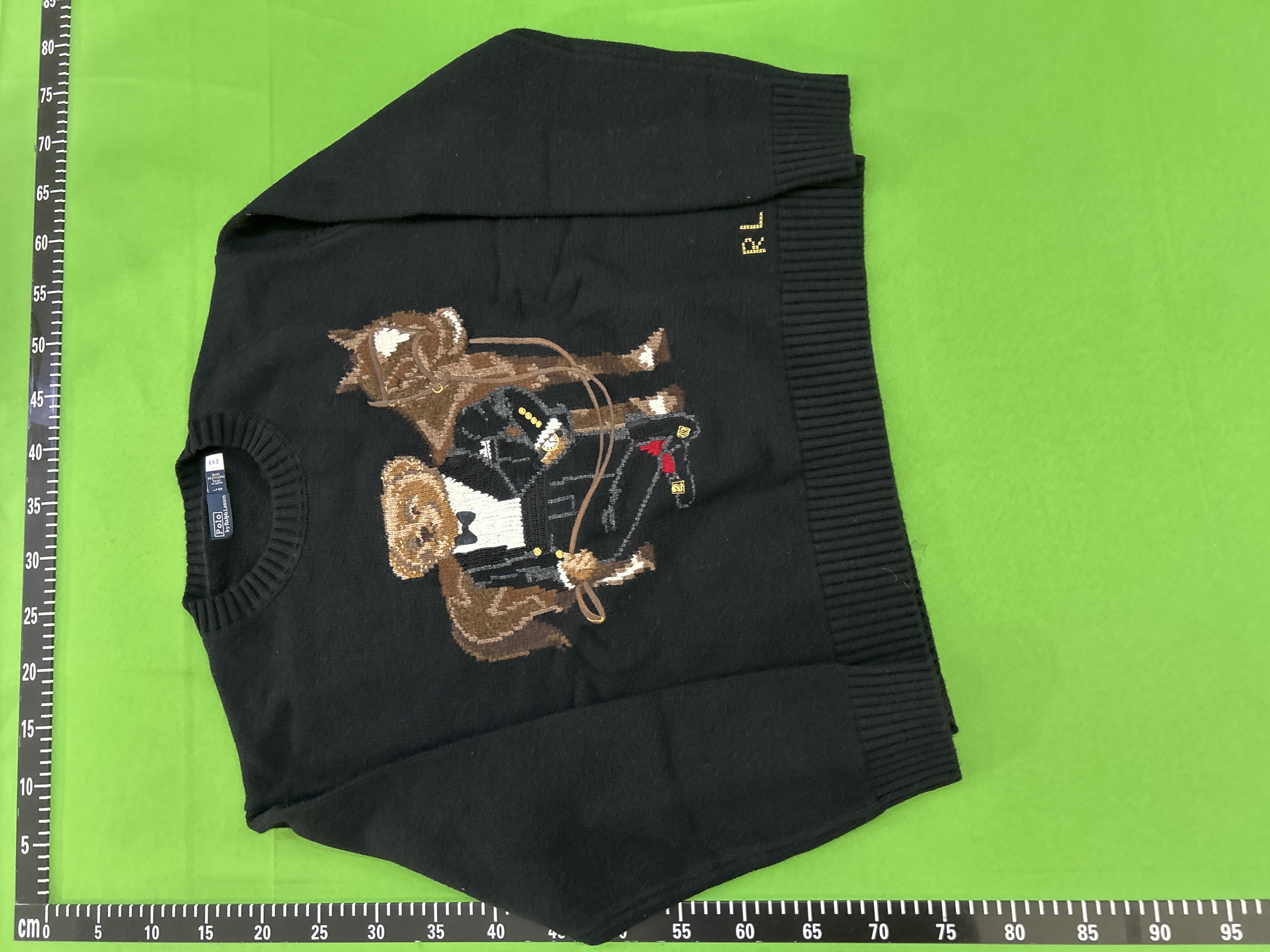 QC Photo - Polo Ralph Lauren Tuxedo Bear & Horse Wool Sweater