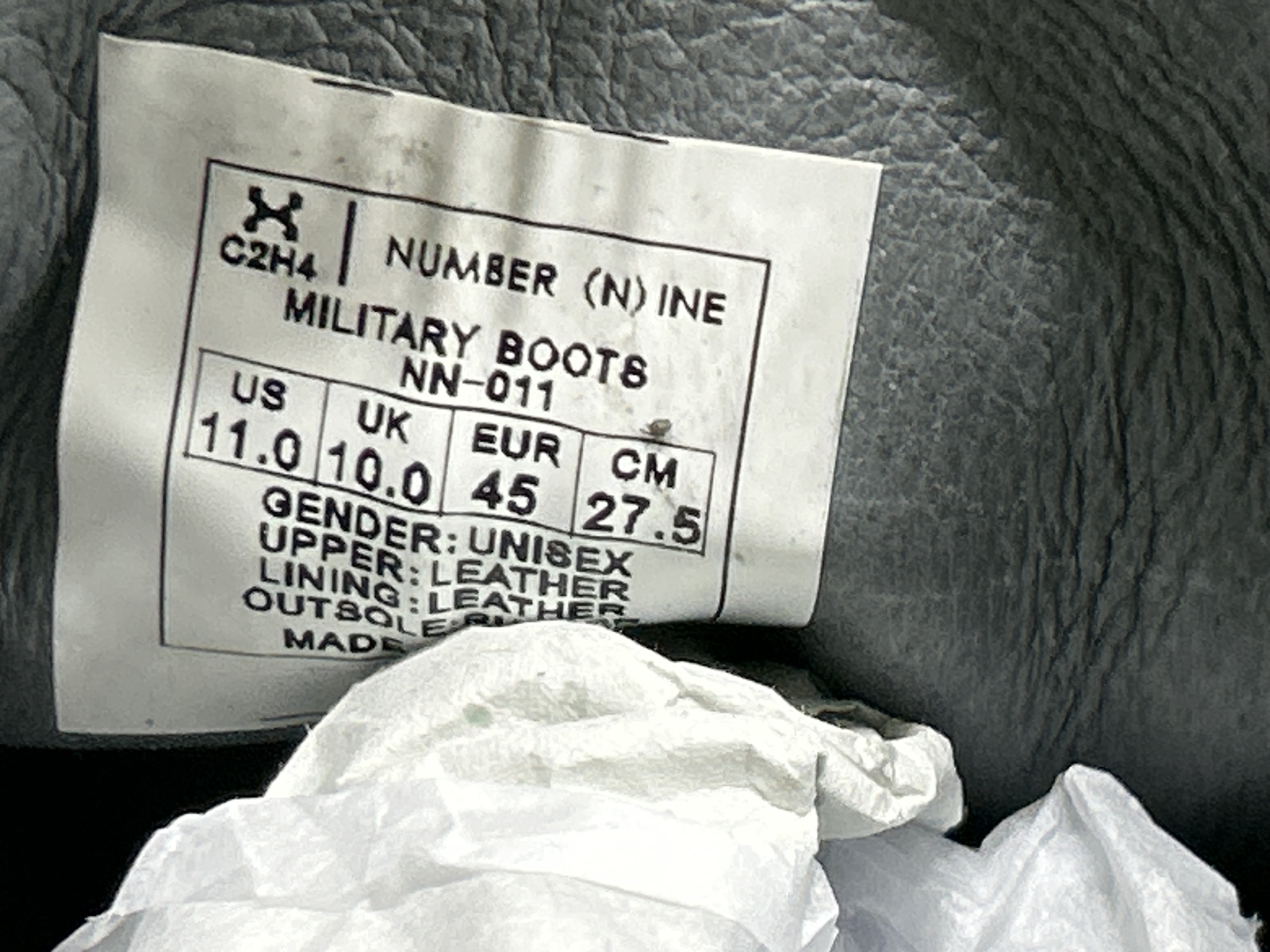 QC Photo - C2H4 X NUMBER NINE Combat Boots